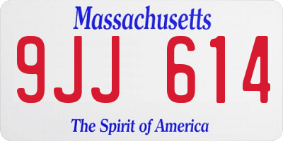 MA license plate 9JJ614