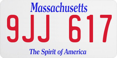 MA license plate 9JJ617