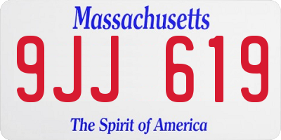 MA license plate 9JJ619