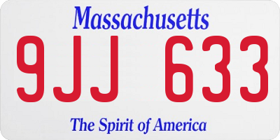 MA license plate 9JJ633