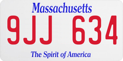 MA license plate 9JJ634