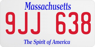 MA license plate 9JJ638
