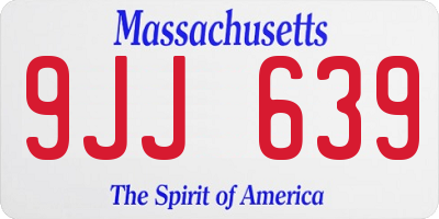 MA license plate 9JJ639