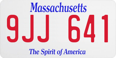 MA license plate 9JJ641