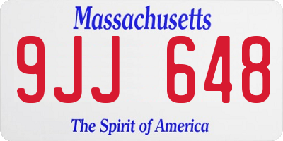 MA license plate 9JJ648