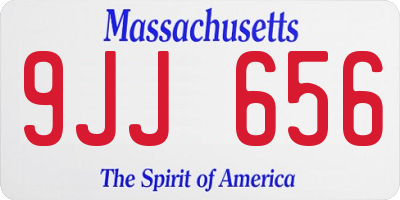 MA license plate 9JJ656