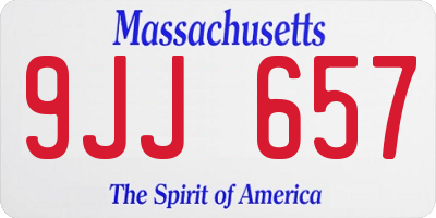MA license plate 9JJ657