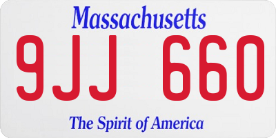 MA license plate 9JJ660