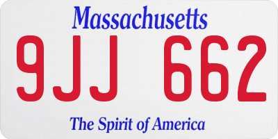 MA license plate 9JJ662