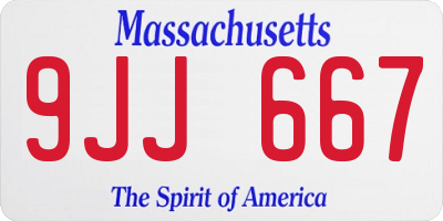 MA license plate 9JJ667