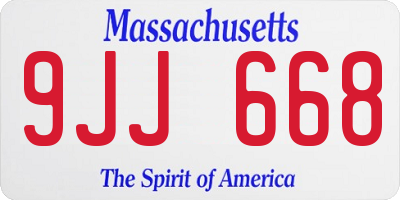 MA license plate 9JJ668