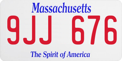 MA license plate 9JJ676