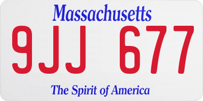 MA license plate 9JJ677
