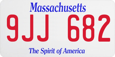 MA license plate 9JJ682