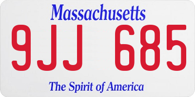 MA license plate 9JJ685