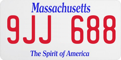 MA license plate 9JJ688