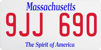 MA license plate 9JJ690