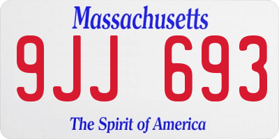 MA license plate 9JJ693