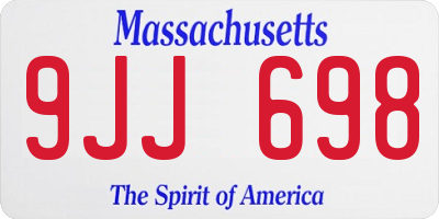 MA license plate 9JJ698