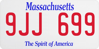 MA license plate 9JJ699