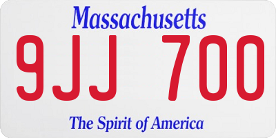 MA license plate 9JJ700