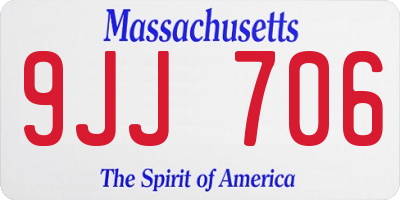 MA license plate 9JJ706