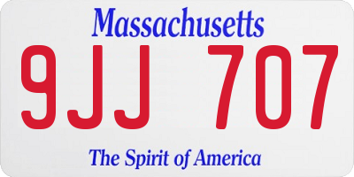 MA license plate 9JJ707