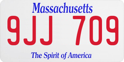 MA license plate 9JJ709