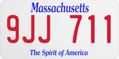 MA license plate 9JJ711