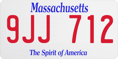 MA license plate 9JJ712