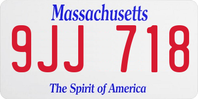 MA license plate 9JJ718
