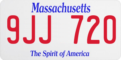 MA license plate 9JJ720