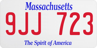 MA license plate 9JJ723