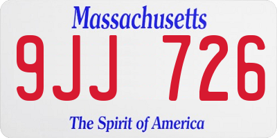MA license plate 9JJ726