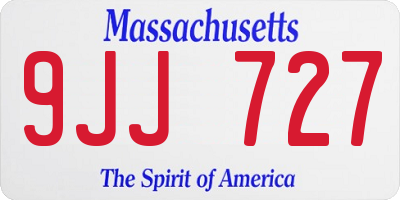MA license plate 9JJ727