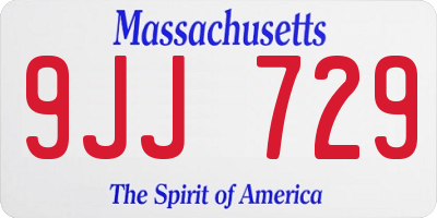MA license plate 9JJ729