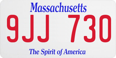 MA license plate 9JJ730