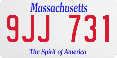 MA license plate 9JJ731