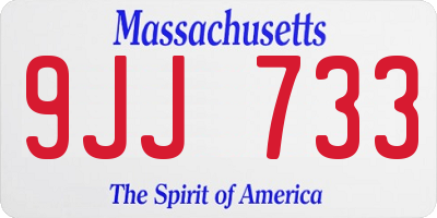 MA license plate 9JJ733