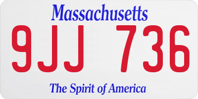 MA license plate 9JJ736
