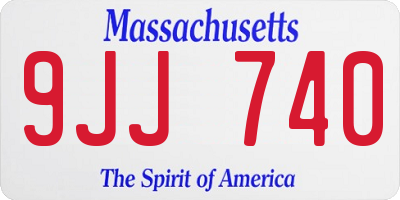 MA license plate 9JJ740