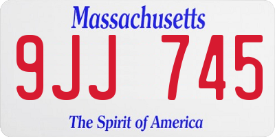 MA license plate 9JJ745