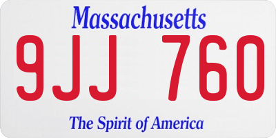 MA license plate 9JJ760