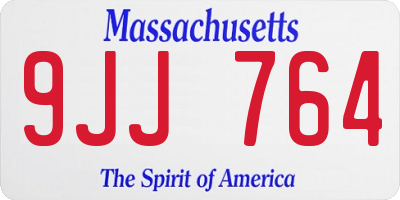 MA license plate 9JJ764