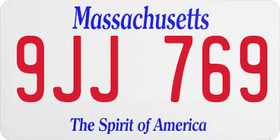 MA license plate 9JJ769