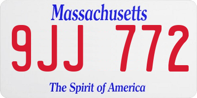 MA license plate 9JJ772