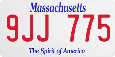 MA license plate 9JJ775