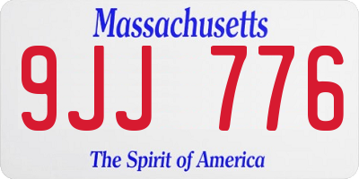 MA license plate 9JJ776
