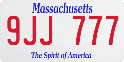 MA license plate 9JJ777
