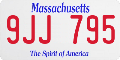 MA license plate 9JJ795
